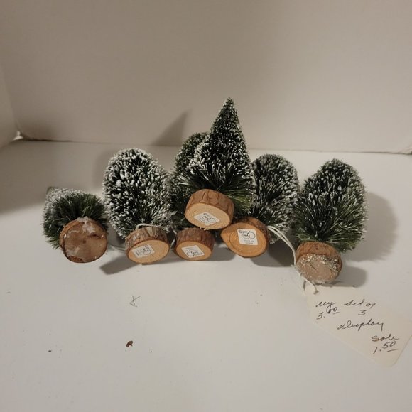 Vintage Department 56 Set of 6 Small Frosted Topiary Trees - Picture 3 of 3